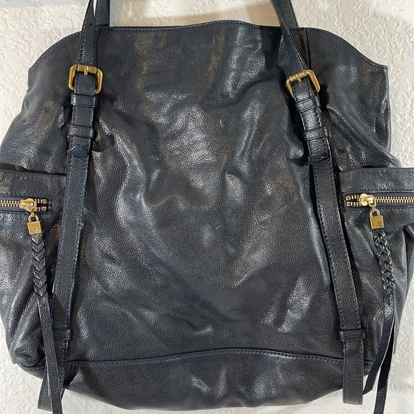 ELLIOTT LUCCA Leather Shoulder Handbag Tote Bag Purse With Gold Tone Hardware - Picture 6 of 16